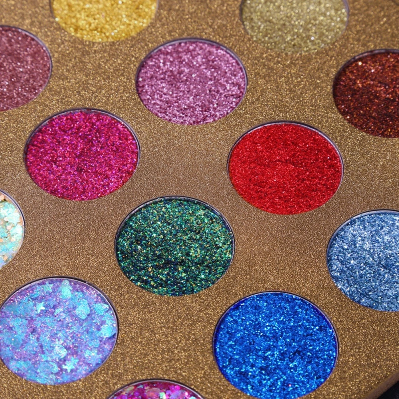 Palette de fards à paupières pailletés étoilés UCANBE 16 couleurs 16 x 1,5 g