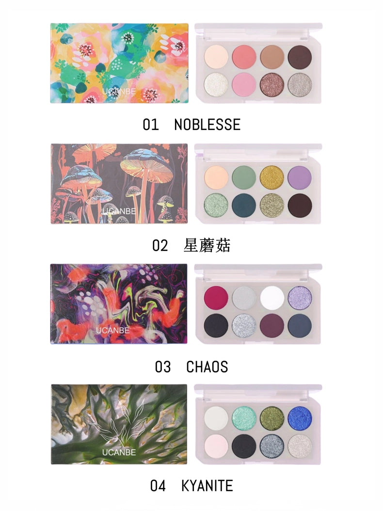 Palette de fards à paupières UCANBE 8 couleurs Kyanite 5,6 g
