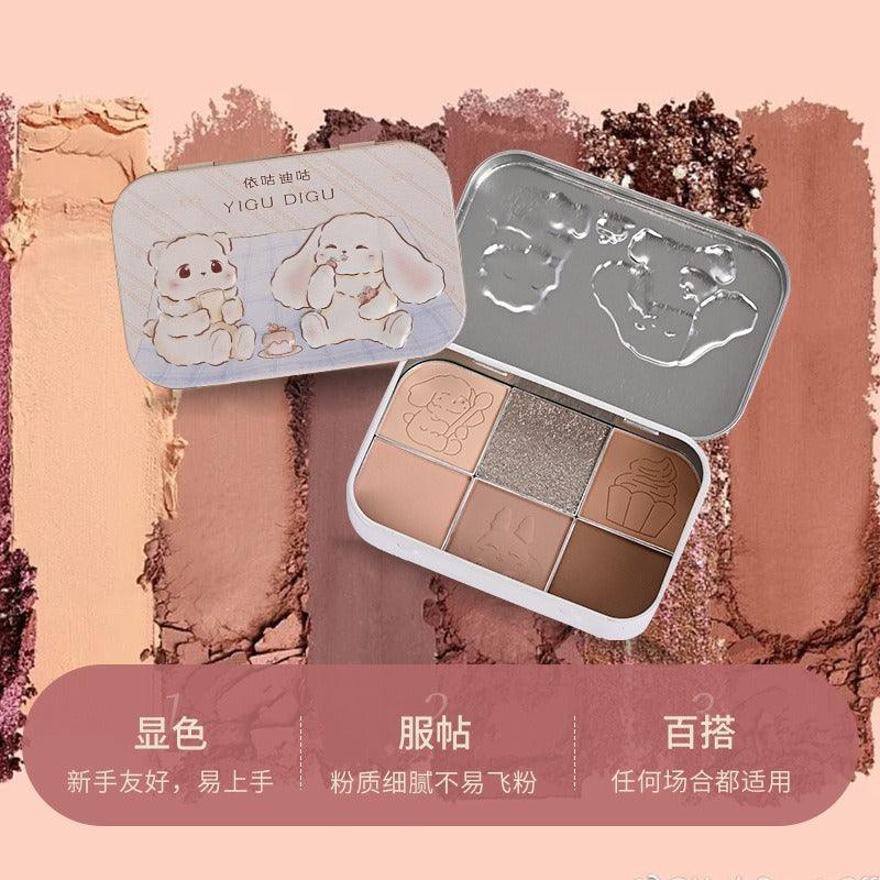 YIGUDIGU Candy Box Tea Party Palette de 6 couleurs pour les yeux 18 g