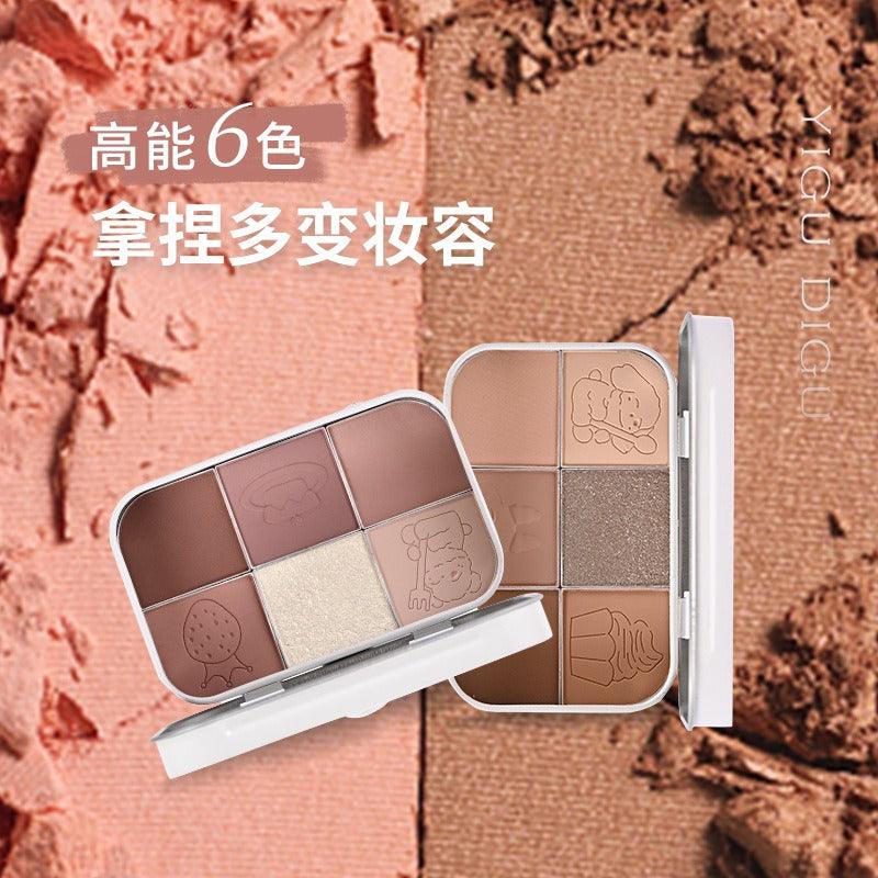 YIGUDIGU Candy Box Tea Party Palette de 6 couleurs pour les yeux 18 g