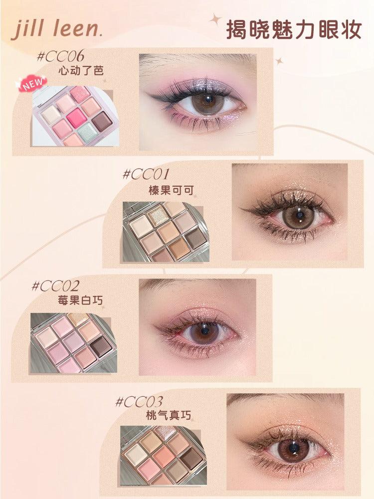 Palette de fards à paupières JILL LEEN Chocolat 9 couleurs 9 g